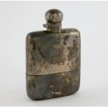 Edward VII silver hip flask, by James Dixon & Sons Ltd., Birmingham, 1903, 8oz, 251g,.