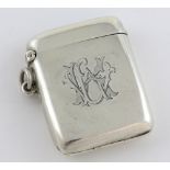 Victorian silver vesta case/ portrait miniature holder, by S. Blackensee & Son Ltd., Birmingham,