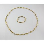 Gilbert Albert necklace, Froisse links, measuring approximately 77cm in length, with signed clasp,