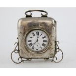 Edward VII silver pocket watch case with scrolling handle and feet, by Williams Ltd., Birmingham,