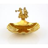 Modern silver gilt shell form salt commemorating the birth and christening of Prince William of