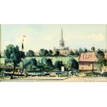 Claude Graham Muncaster, (British, 1903-1974) 'Norwich Cathedral', watercolour, signed, 15cm x 27cm,