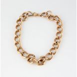 Curb link bracelet, with swivel clasp, measuring approximately 25cm in length, in 9 ct rose gold,