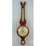19th Century mahogany banjo form barometer by C Somalvico 11 Brooke Street Holburn 90cm