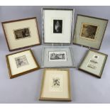 Arthur Dalby, Claire Dalby, etchings and woodblock prints, various, (9).