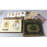 Collection of cigarette cards, silks, photograph album, books and periodicals..