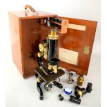 20th century microscope, by W Watson & Son Ltd., London, 'The Service', no.51280, with fitted case