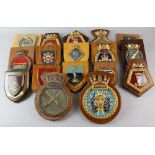 Twenty five various regimental shields, Provenance; this lot is being sold on behalf of the Royal