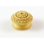 19th century century ivory games token holder with four tokens, diameter 3cm,PLEASE NOTE: THIS