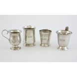 George VI Art Deco silver christening mug, on round foot, by Preece & Williscombe, London, 1947, and