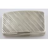George III silver snuff box of arched form with striped decoration, by Samuel Pemberton, Birmingham,