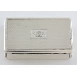 Victorian silver rectangular snuff box with engine turned decoration, by Rawlings & Summers, London,