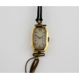 1920's ladies wristwatch, octagonal dial with Arabic numerals, Swiss 15 Jewels mechanical