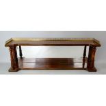 19th century rosewood mirror back wall shelf, 29cm x 85cm