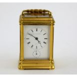 Aubert & Klaftenburger carriage clock, the 8 day repeating movement striking on a bell, 26cm in