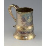 George III silver mug, by John Langlands I, Newcastle 1774, with flared foot, bulbous lower body and