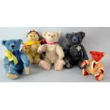 Five limited edition Steiff bears including numbers 653773, 420047, 0171/41, 660276 and 660719. (5)