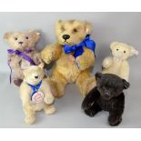 Five limited edition Steiff bears including numbers 662003, 662546, 670299, 660047 and 038846. (5)