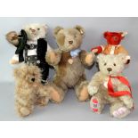 Five limited edition Steiff bears including numbers 663093, 659898, 408427, 406195 and 038082. (5)