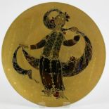 Bjorn Wiinblad for Rosenthal studio line,a lustre plate decorated with a figure of Scheherazade on a