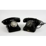 British Ericsson 1950s black bakelite telephone serial no N014 B 68 T, and a 1950s Kristian Kirks