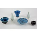 Judith Fisher (b.1940), Sussex - A collection of studio ceramics to include two blue and white