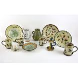Glynn Colledge, a collection of hand signed stoneware pottery in Glynware pattern decorated with