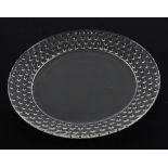 René Lalique 'Cactus' plate No. 10-3019, the border with black enamel spots, acid etched 'R LALIQUE'