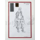 † Cromwell (1970) Richard Harris as 'Cromwell' costume design. Full length costume design, signed