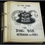 † Road to Hong Kong (1962) Crew gift folder containing thirty four double sided card pages