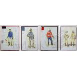 † Khartoum (1966) A group of four different original hand drawn military costume designs for Peter