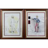 † Khartoum (1966) A pair of original hand drawn military costume designs for Charlton Heston as '