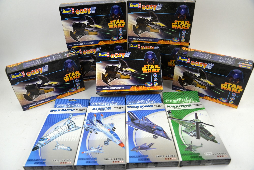 Seven Revell Star Wars 'Anakin's Jedi Starfighter' 06650 easykits and four aviation Constructa