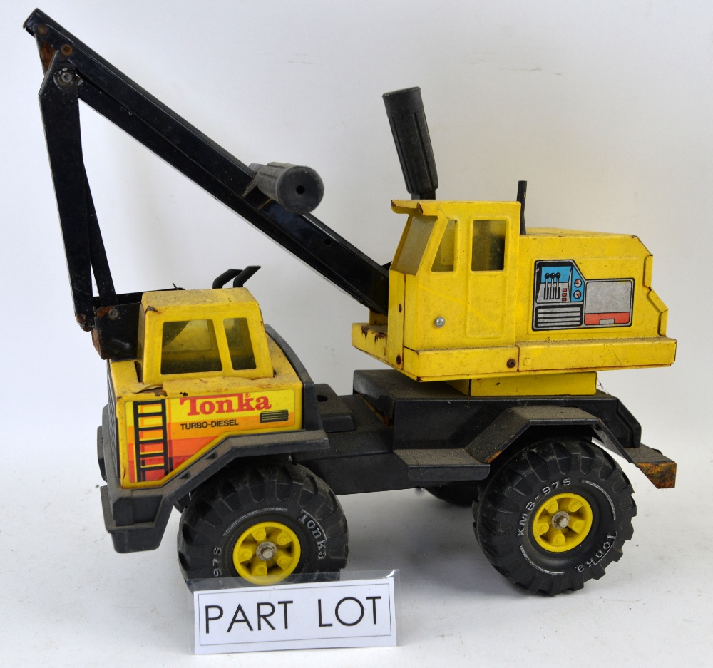 Three Tonka large scale pressed metal construction vehicles including 'Mighty Shovel' and 'Turbo - Image 2 of 3