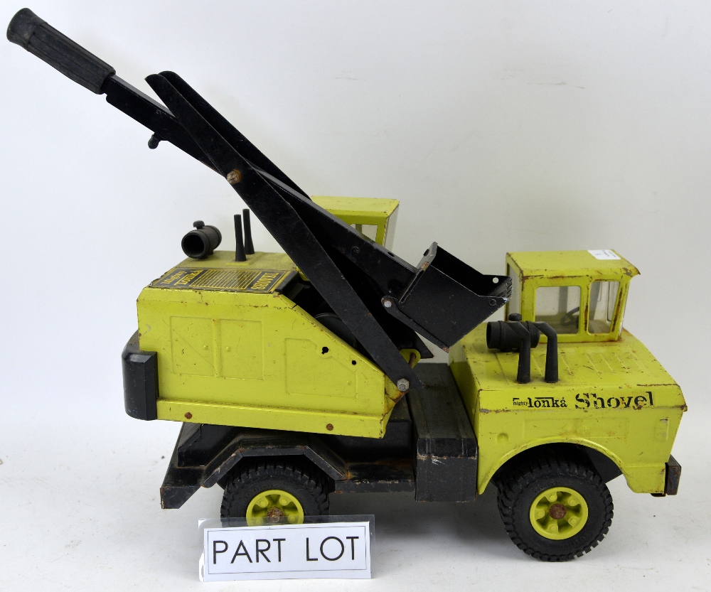 Three Tonka large scale pressed metal construction vehicles including 'Mighty Shovel' and 'Turbo - Image 3 of 3