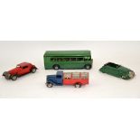 Four Tri-ang Minic models to include a 'Green Line' single deck bus. (4).