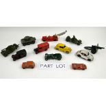 A quantity of playworn models including Meccano Dinky, Corgi, Crescent and Matchbox. (qty).