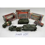 Collection of play worn Dinky Toys to include Royal mail GR Van, Dinky A.E.C Monarch Thompson