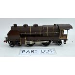 A Meccano Hornby 20-volt AC 4-4-2 E320 brown Riviera Blue locomotive No. 3.120 and Nord tender No.