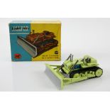 Corgi Major Toys 1102 Euclid TC-12 Tractor With Dozer Blade, pale lime green body, blue engine,