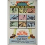 The 3 Worlds of Gulliver (1960) US One Sheet film poster, Dynamation by Ray Harryhausen, folded,