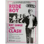 Rude Boy (1981) The Clash punk docu-drama, French film poster previously unused, folded, 47 x 63