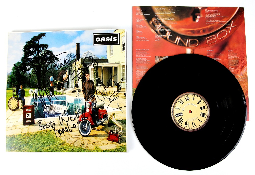 Oasis - ‘Be Here Now’ mint double vinyl album from 1997 signed by Liam Gallagher, Noel Gallagher,