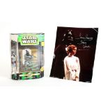 Star Wars - Dave Prowse signed Darth Vader 10 x 8 inch photo & Special Edition Boba Fett figure