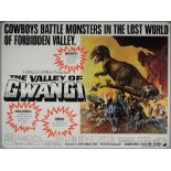 The Valley of Gwangi (1969) British Quad film poster, visual effects by Ray Harryhausen, cowboys