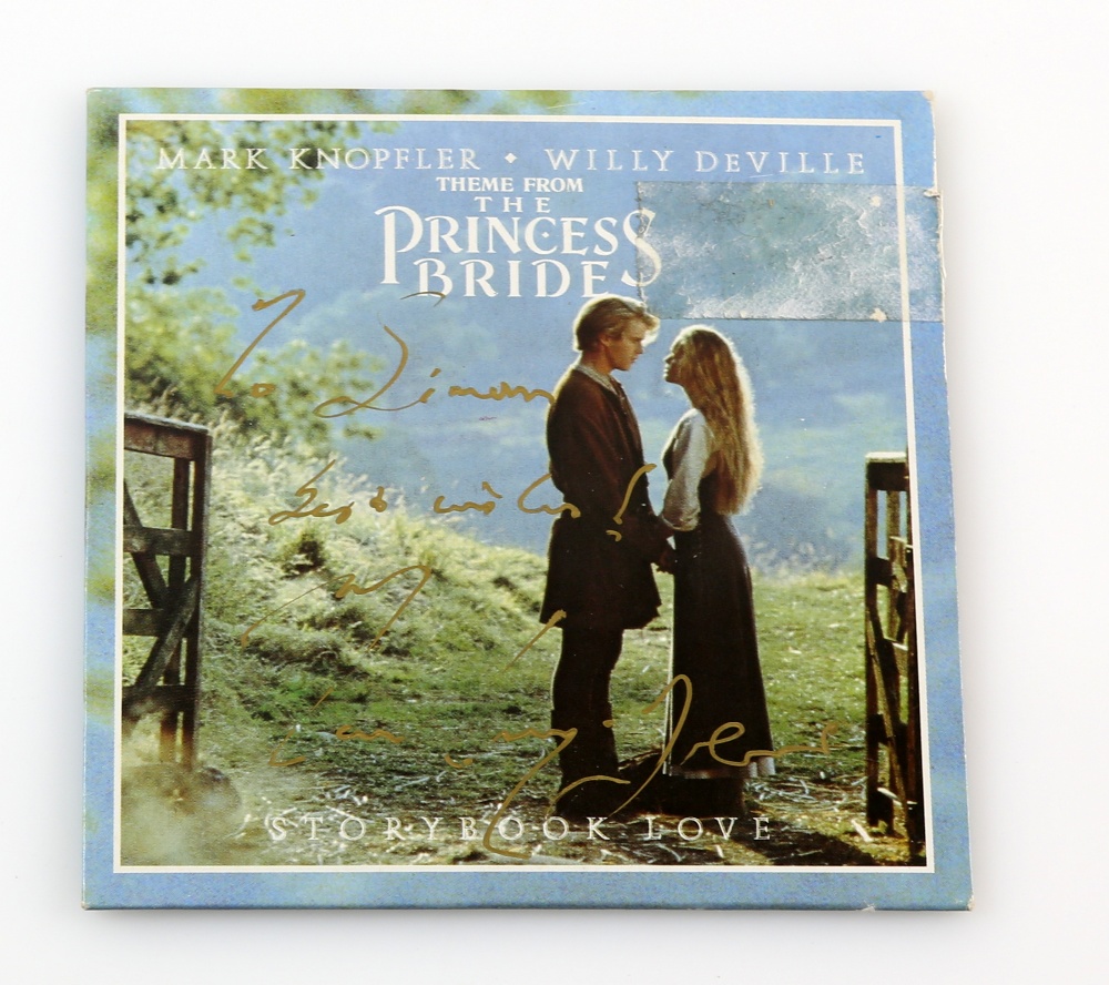 Mark Knopfler (Dire Straits) Autographed Princess Bride CD, inscribed 'To Simon, Best wishes! Mark