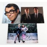 Autographs - Three signed photographs including Ronnie Corbett, Joanna Lumley / Jennifer