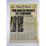 Superman (1978) Daily Planet 'Twin Nuclear Missiles Test Confirmed' Newspaper. Lex Luthor (Gene