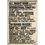 Pink Floyd - Original Concert Poster - All Night Rave to Launch new underground newspaper '