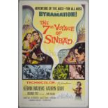 The 7th Voyage of Sinbad (1958) US One Sheet film poster, signed by Ray Harryhausen, folded, 27 x 41